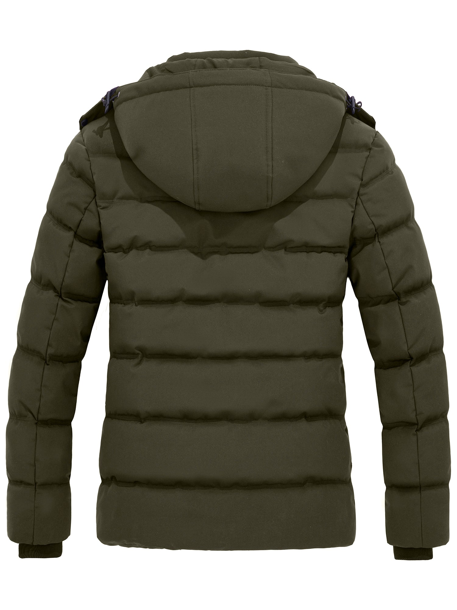 Women'S Winter Coat Quilted Puffy Coats Puffer Jacket Parka with Hood Army Green L